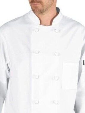 New NWT Dickie's Chef White Jacket. Button.  Size Adult Medium.  UPC 84835800048